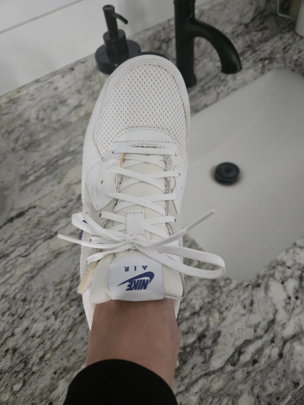 Nike Air Max Women's White Sneakers with Blue Swoosh